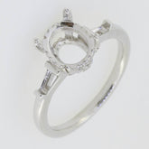 Sterling Silver Semi Mount Ring Setting Oval OV 9x7mm BG 4x3x2 .5 - Syzjewelry